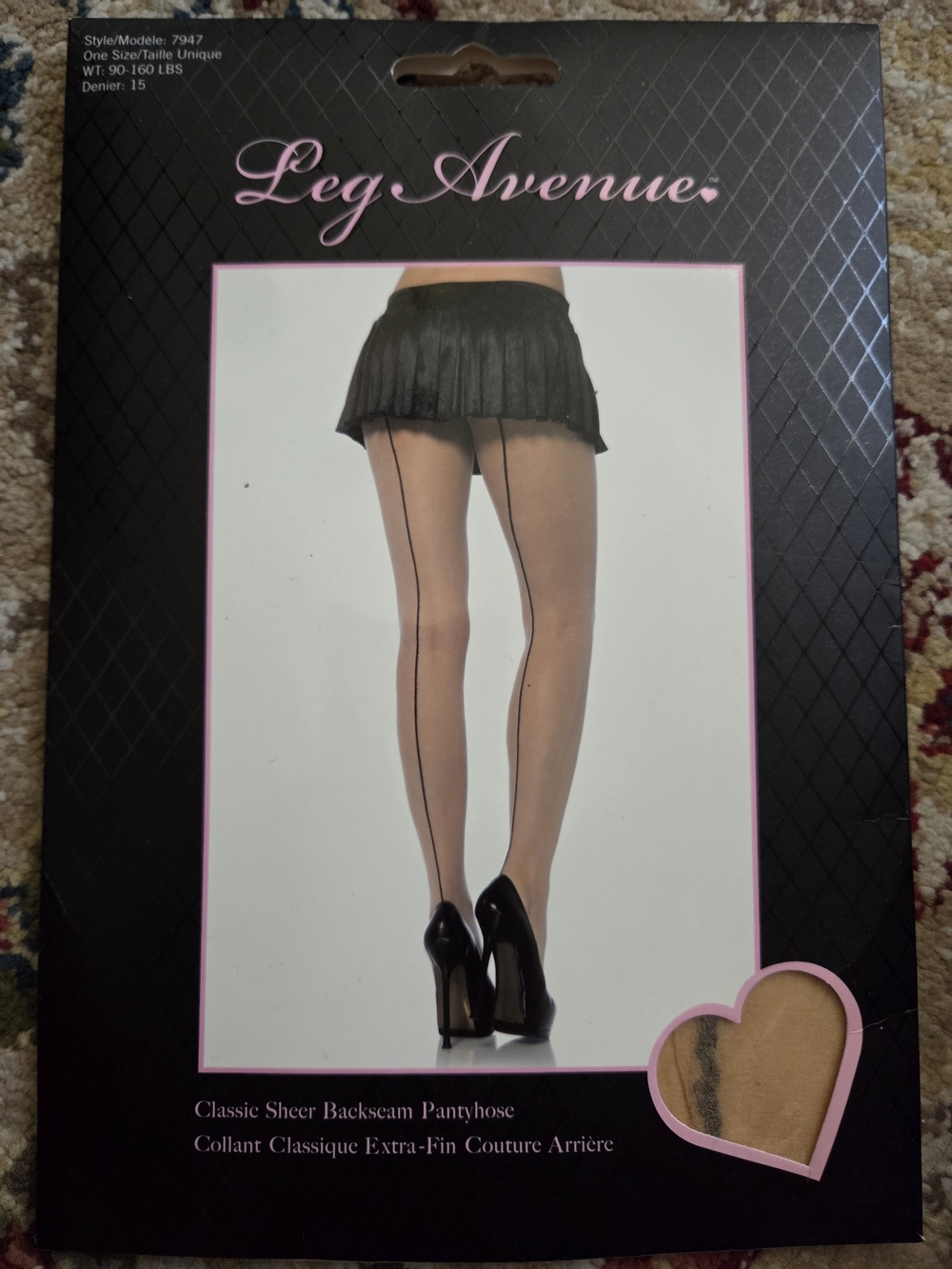 Leg Avenue Sheer Backseam Pantyhose in Nude with Black Seam